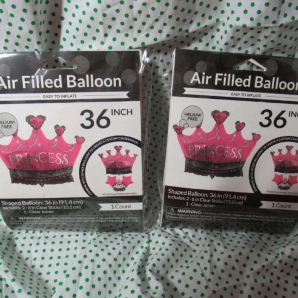 4 balloons helium free princess crown design pink 36 in blow them up your self